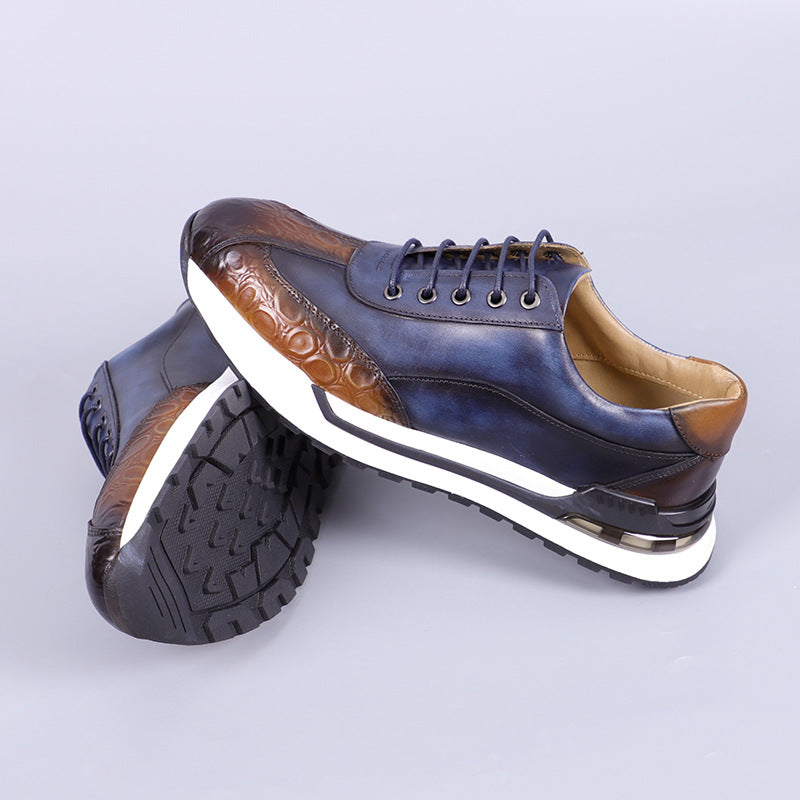 Men's Textured Leather Sneakers