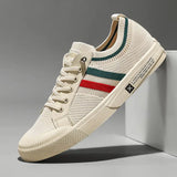 Men's Low-Top Lace-Up Textured Sneakers