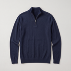 Men’s Quarter-Zip Knit Sweater with Stand Collar