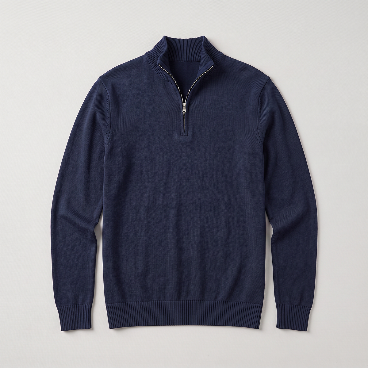 Men’s Quarter-Zip Knit Sweater with Stand Collar
