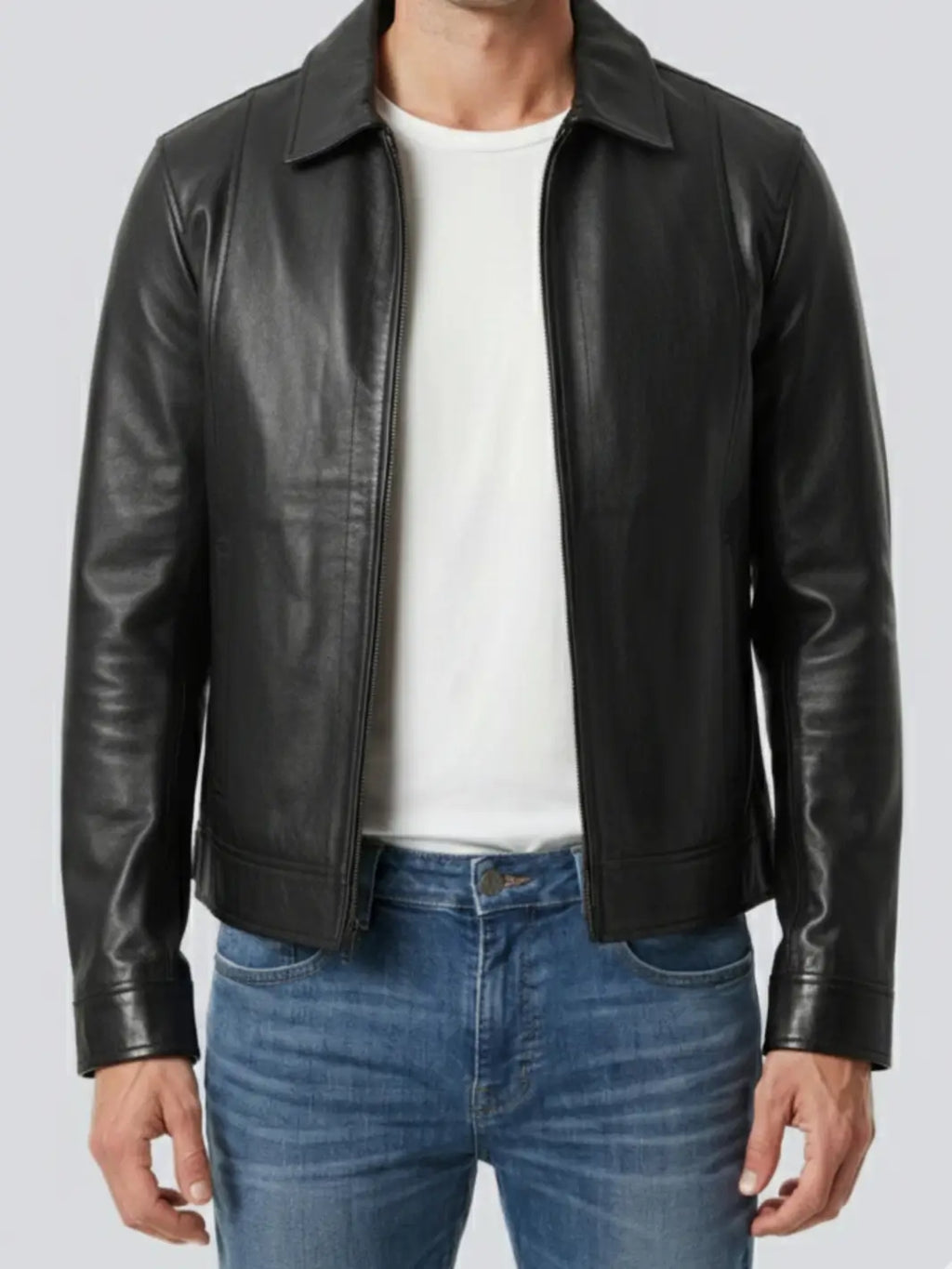 Men's Point-Collar Full-Zip Short Jacket