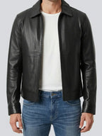 Men's Point-Collar Full-Zip Short Jacket