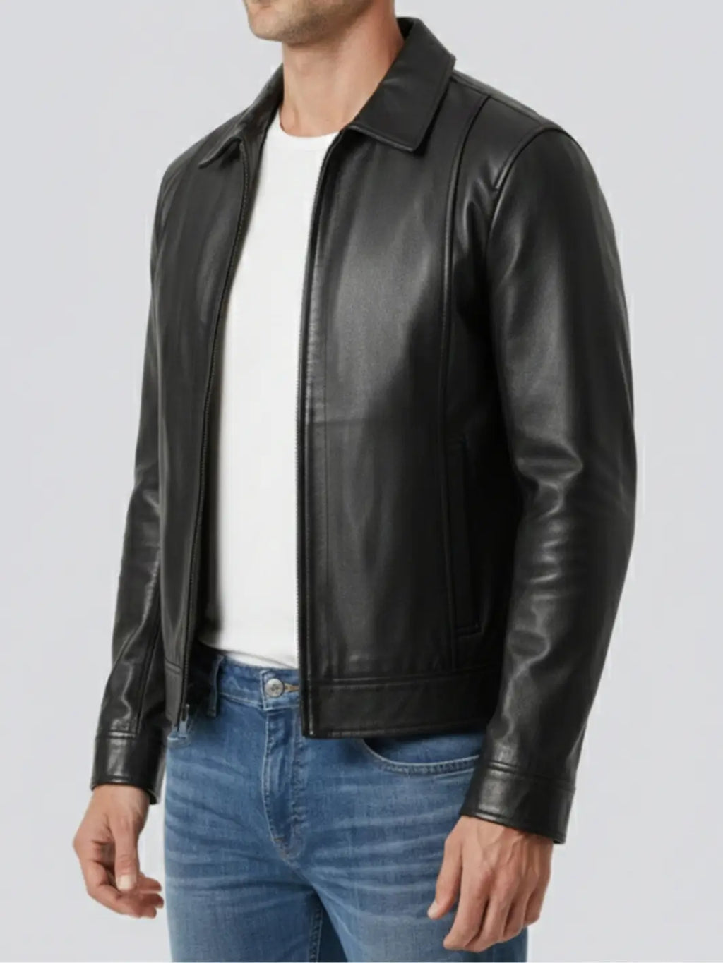 Men's Point-Collar Full-Zip Short Jacket