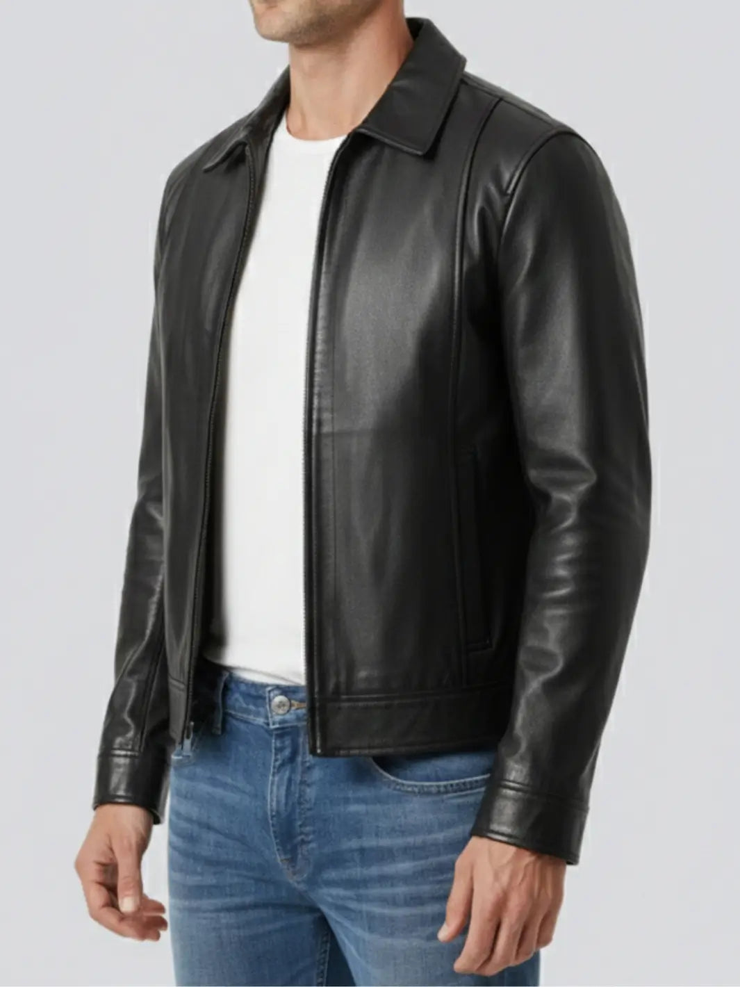 Men's Point-Collar Full-Zip Short Jacket