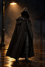 Men’s Halloween Hooded Dark Villain Cape