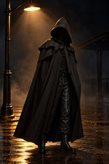Men’s Halloween Hooded Dark Villain Cape