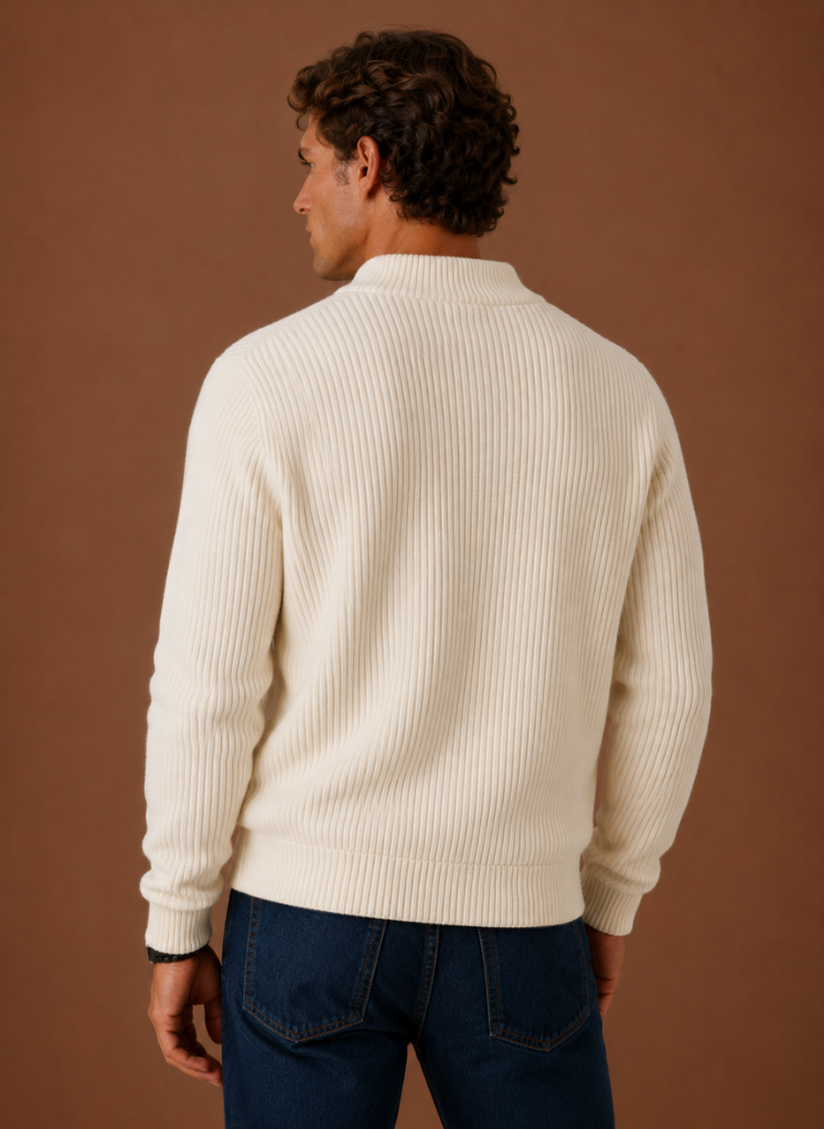 Men's Ribbed Full Zip Sweater