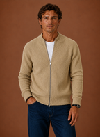 Men's Ribbed Full Zip Sweater
