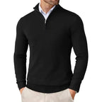 Men's Quarter Zip Sweater With Stand Collar