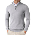 Men's Quarter Zip Sweater With Stand Collar