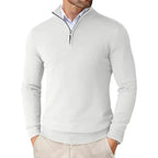 Men's Quarter Zip Sweater With Stand Collar