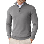 Men's Quarter Zip Sweater With Stand Collar
