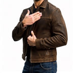 Men's Collared Zip-Up Short Jacket