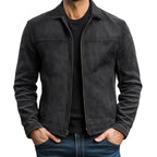Men's Collared Zip-Up Short Jacket