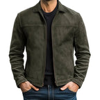 Men's Collared Zip-Up Short Jacket