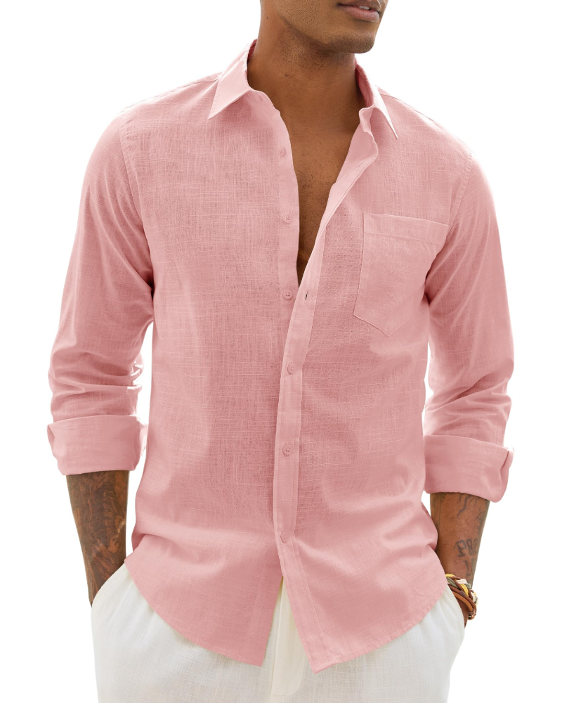 Men's Relaxed Fit Lightweight Button Up Shirt