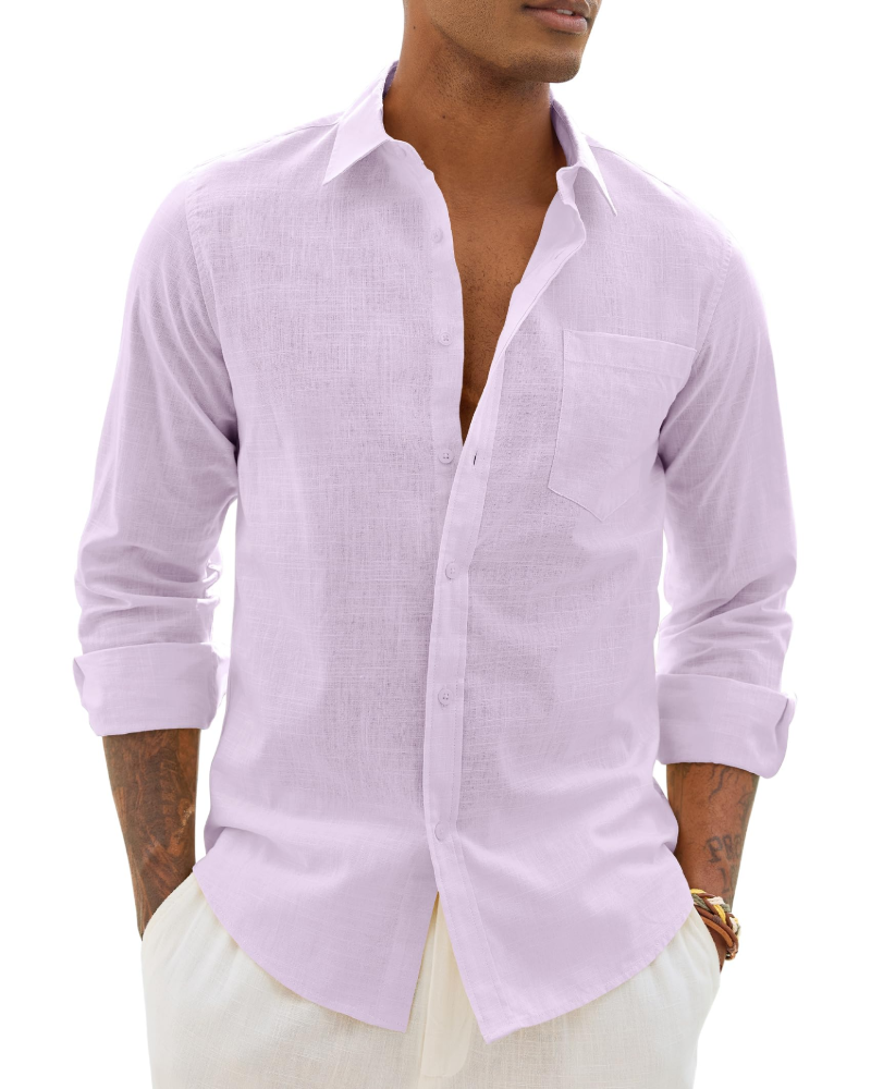Men's Relaxed Fit Lightweight Button Up Shirt