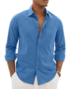 Men's Relaxed Fit Lightweight Button Up Shirt
