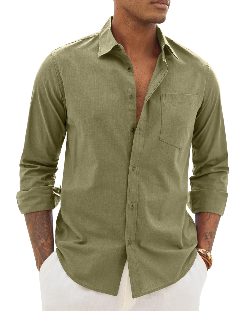Men's Relaxed Fit Lightweight Button Up Shirt