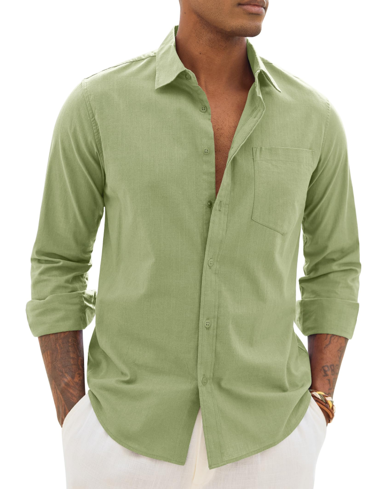 Men's Relaxed Fit Lightweight Button Up Shirt