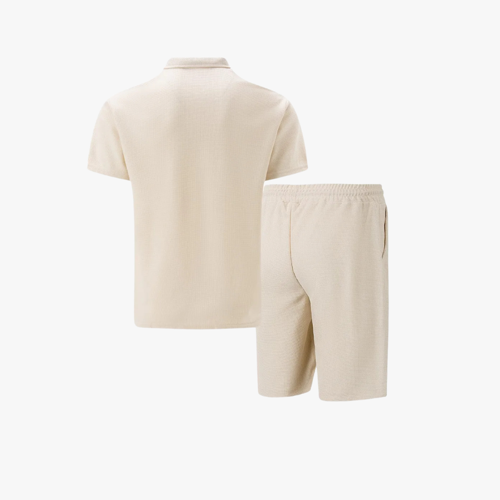 Men's Textured Polo Set