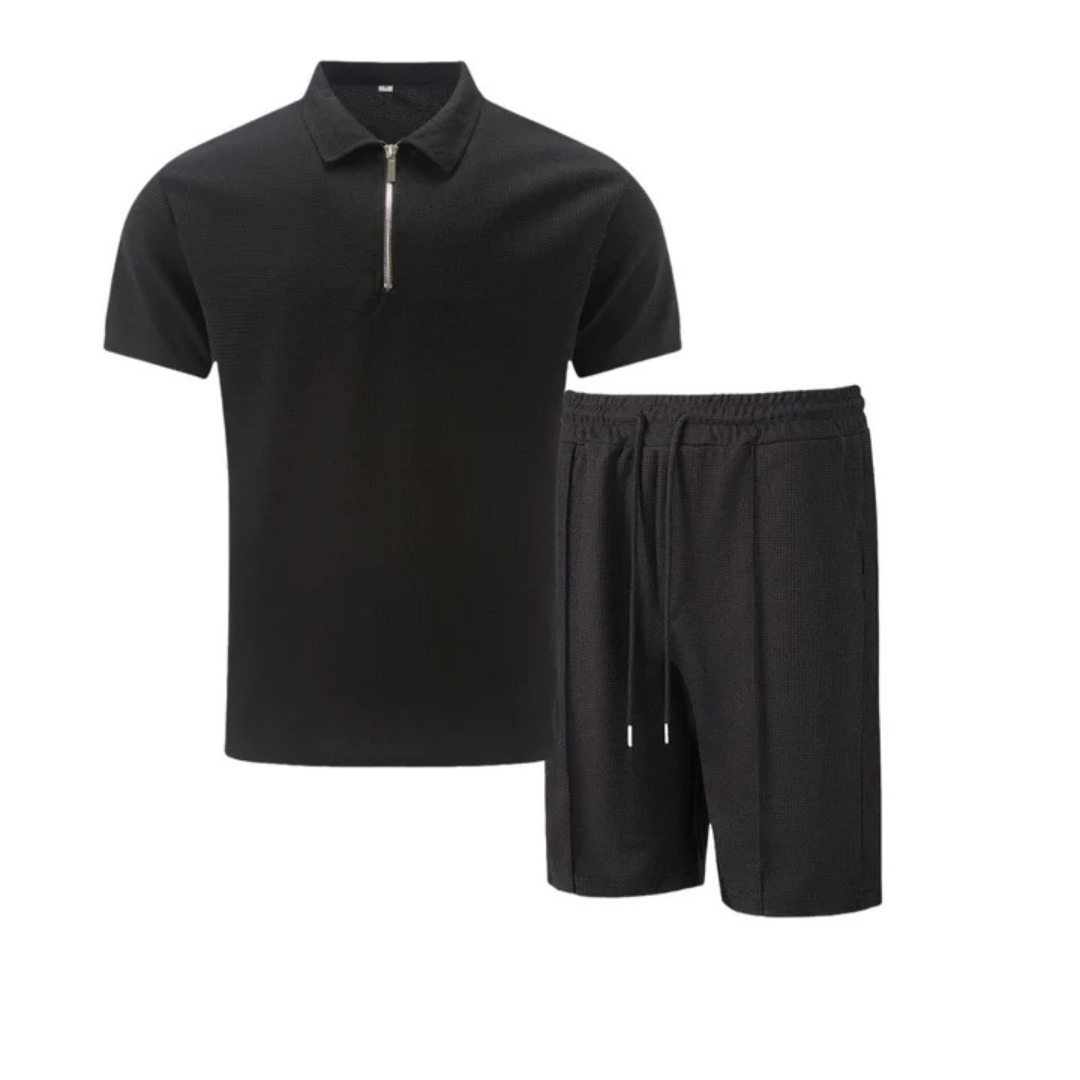 Men's Textured Polo Set