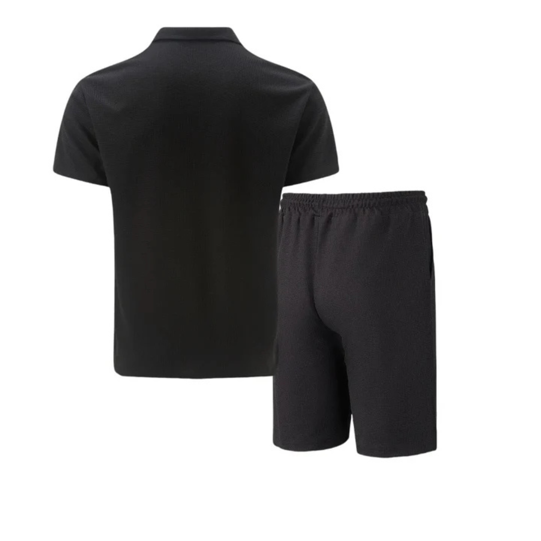 Men's Textured Polo Set