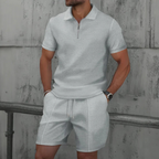 Men's Textured Polo Set