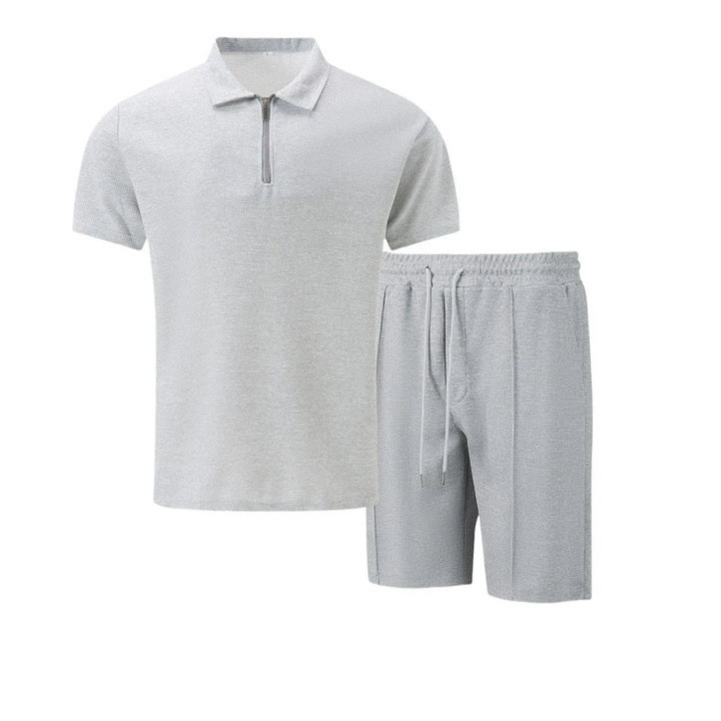 Men's Textured Polo Set