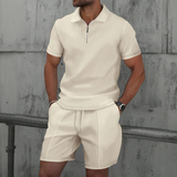 Men's Textured Polo Set