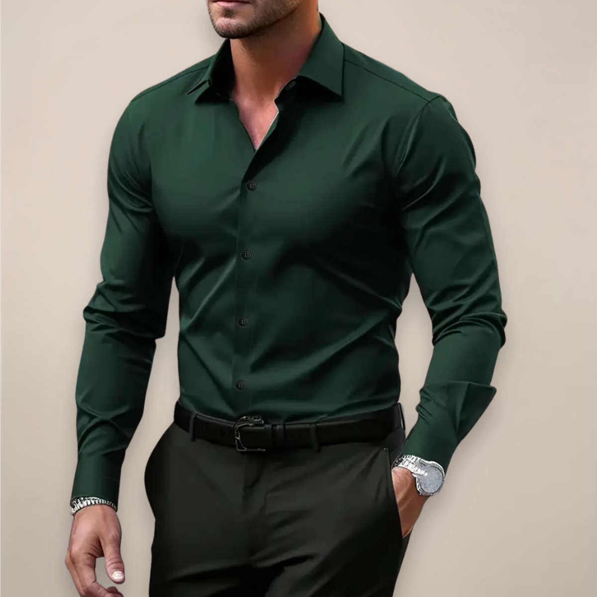 Men’s Slim Fit Long Sleeve Dress Shirt