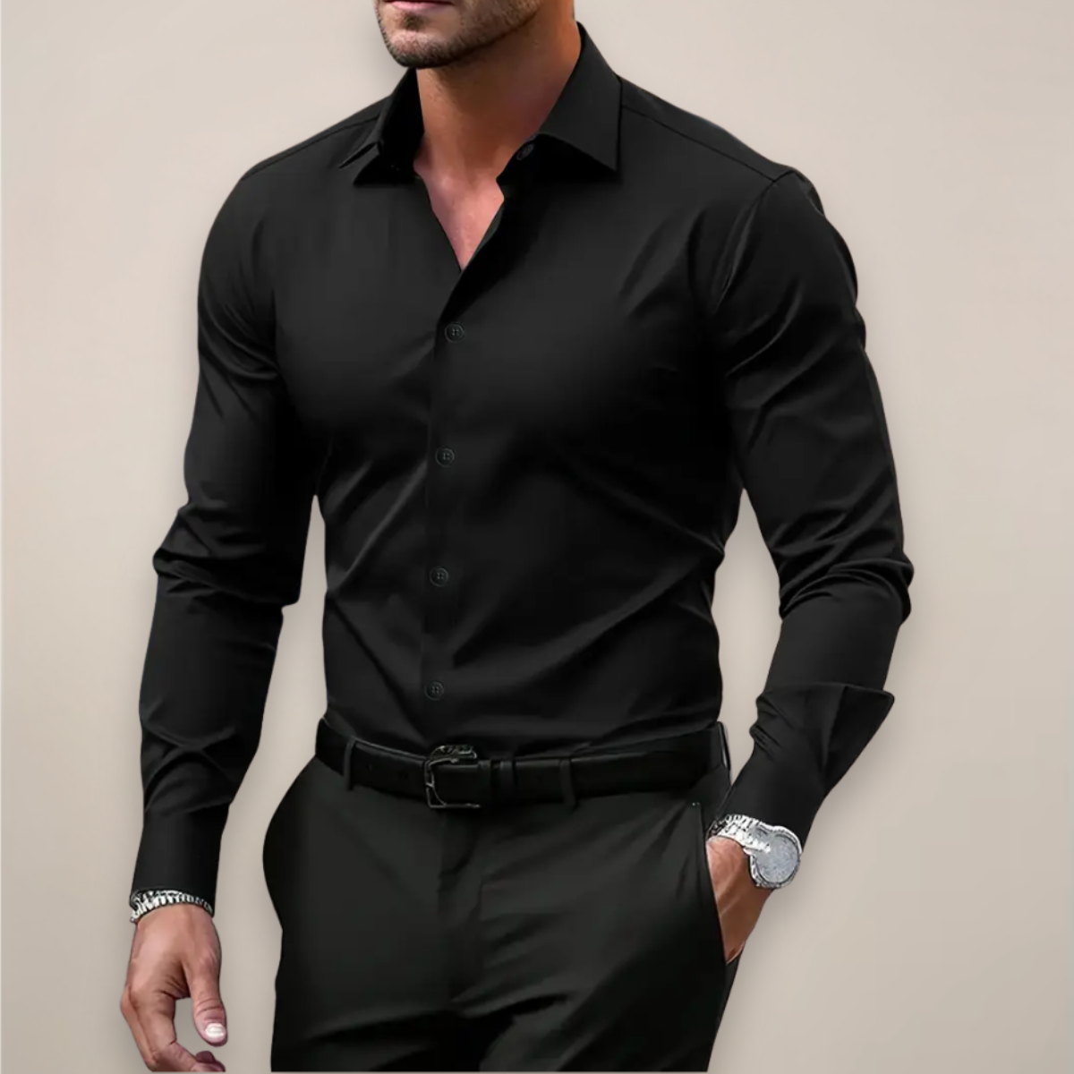 Men’s Slim Fit Long Sleeve Dress Shirt