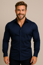 Men’s Slim Fit Long Sleeve Button-Down Shirt
