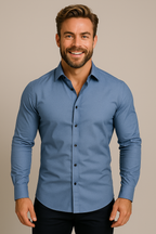 Men’s Slim Fit Long Sleeve Button-Down Shirt