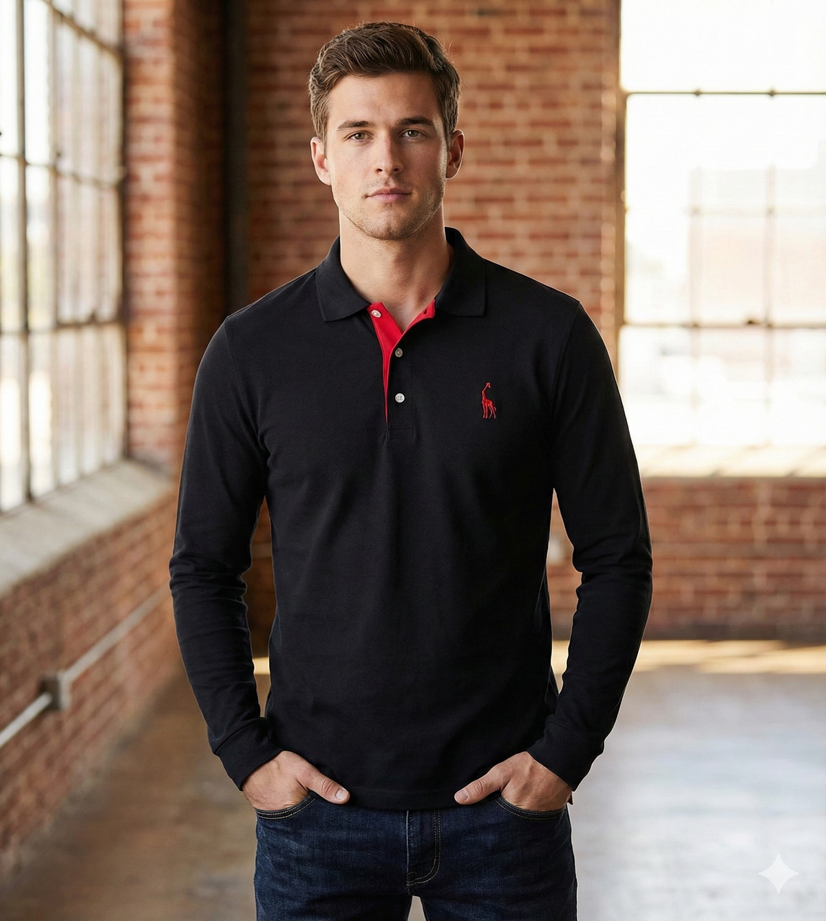 Men's Long-Sleeve Polo Shirt