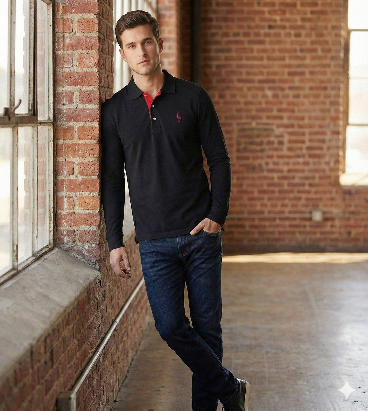 Men's Long-Sleeve Polo Shirt