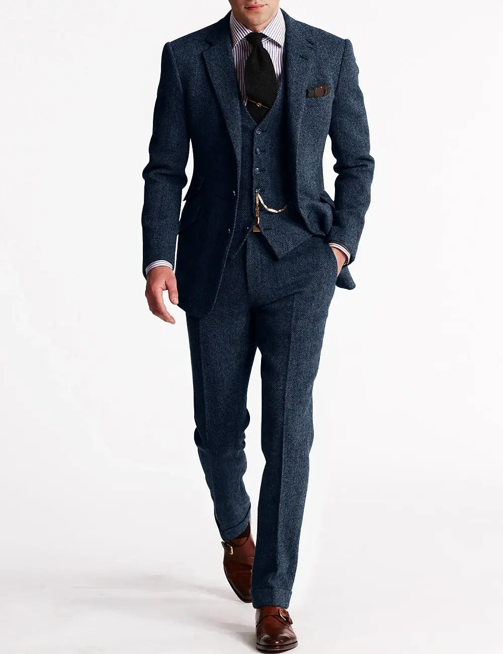 Men’s Formal Suit With Buttoned Waistcoat