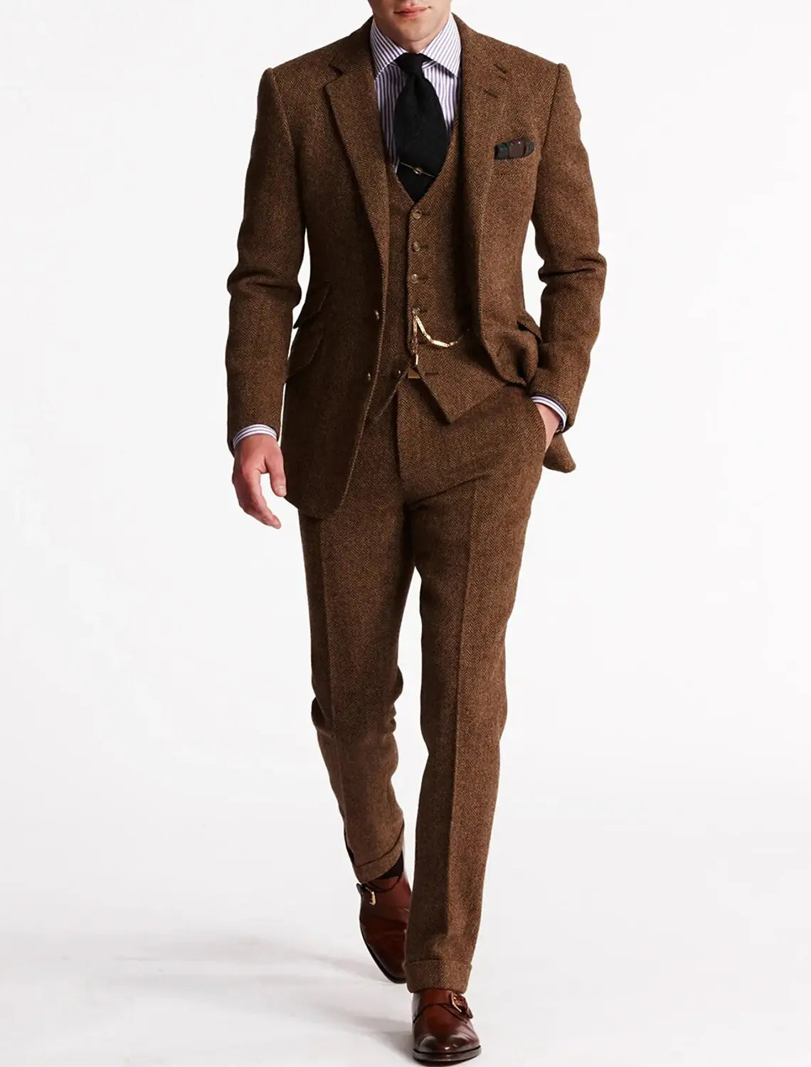 Men’s Formal Suit With Buttoned Waistcoat