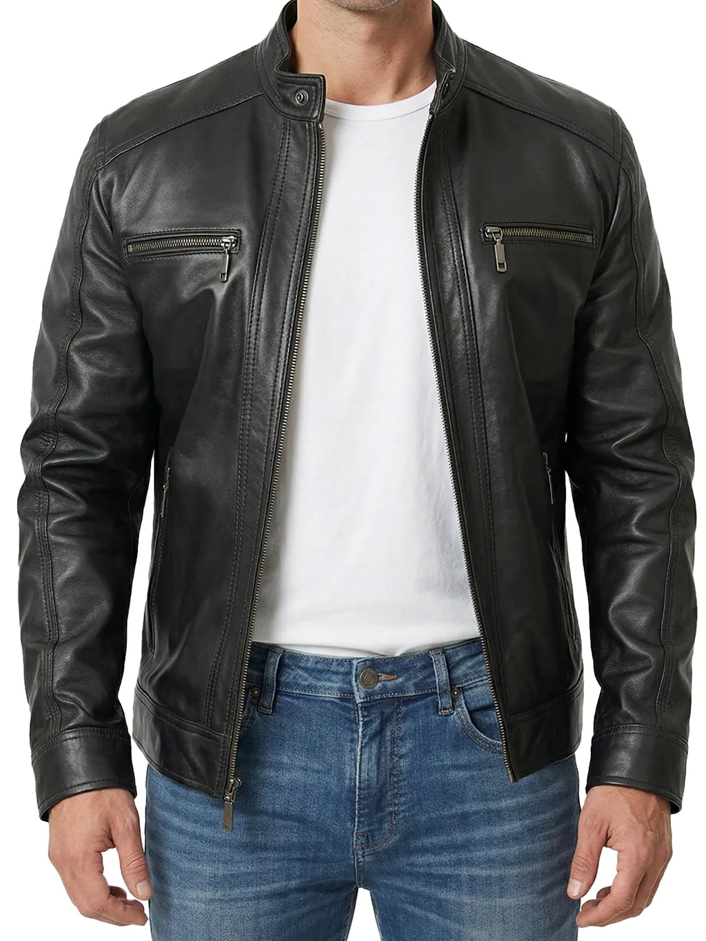 Men's Hooded Moto-Style Zip Jacket