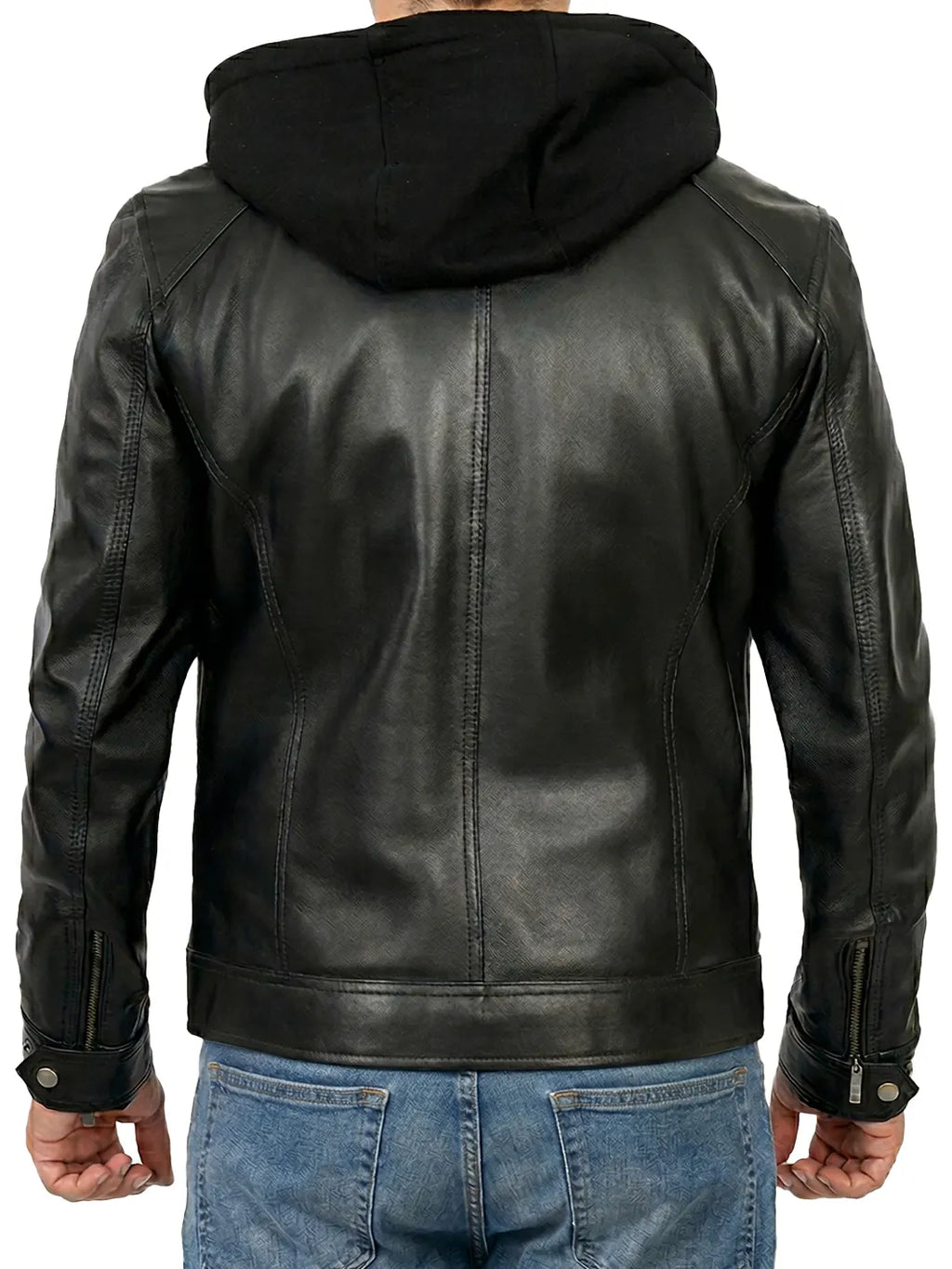 Men's Hooded Moto-Style Zip Jacket