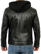 Men's Hooded Moto-Style Zip Jacket