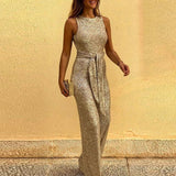 Women's Open Back Sequin Jumpsuit