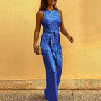 Women's Open Back Sequin Jumpsuit