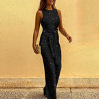 Women's Open Back Sequin Jumpsuit
