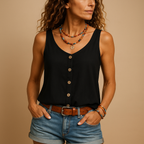 Women’s Sleeveless Button-Front Top