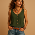 Women’s Sleeveless Button-Front Top