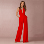Women's Wide Leg Halter Jumpsuit