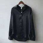 Women’s Satin-Look Button-Up Blouse