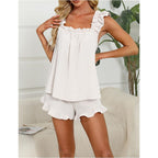 Women's 2 Piece Ruffle Top Shorts Set