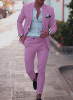 Men's Textured Two Piece Suit
